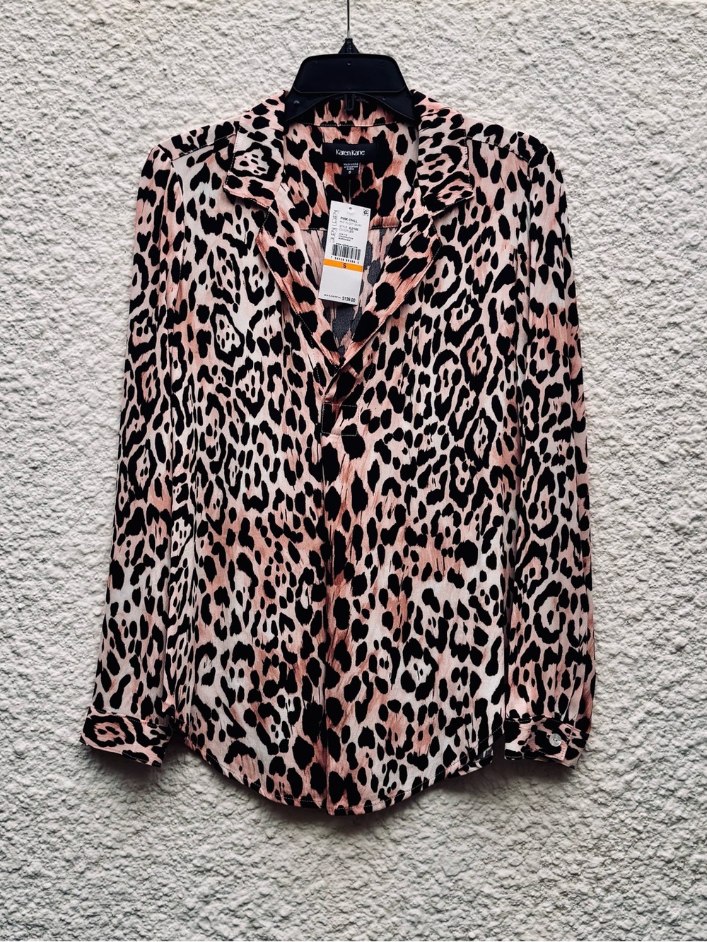 Karen Kane Pink Chill Peach Animal Print Blouse